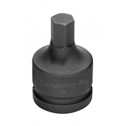 SOQUETE DE IMPACTO PONTA HEXAGONAL EM ACO CROMO MOLIBDENIO 10 MM - ENCAIXE 3 4 TRAMONTINA