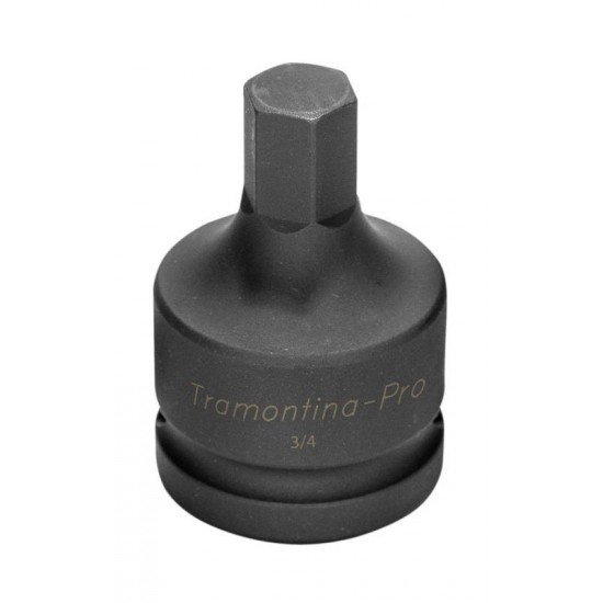 SOQUETE DE IMPACTO PONTA HEXAGONAL EM ACO CROMO MOLIBDENIO 10 MM - ENCAIXE 3 4 TRAMONTINA