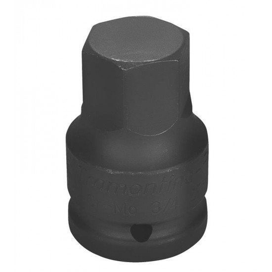 SOQUETE DE IMPACTO PONTA HEXAGOPNAL EM ACO CROMO MOLIBDENIO 27 MM - ENCAIXE 3 4 TRAMONTINA