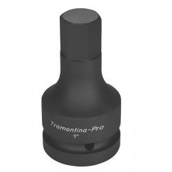SOQUETE DE IMPACTO PONTA HEXAGONAL EM ACO CROMO MOLIBDENIO 24 MM - ENCAIXE 1 TRAMONTINA