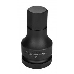 SOQUETE DE IMPACTO PONTA HEXAGONAL EM ACO CROMO MOLIBDENIO 30 MM - ENCAIXE 1 TRAMONTINA
