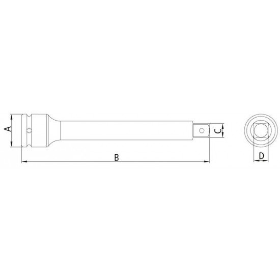 EXTENSAO EM ACO CROMO MOLIBDENIO 3 - ENCAIXE 3 4 TRAMONTINA