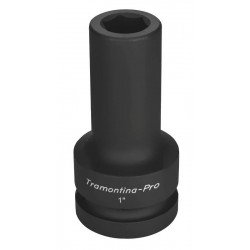 SOQUETE DE IMPACTO SEXTAVADO LONGO EM ACO CROMO MOLIBDENIO 19 MM - ENCAIXE 1 TRAMONTINA