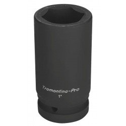 SOQUETE DE IMPACTO SEXTAVADO LONGO EM ACO CROMO MOLIBDENIO 34 MM - ENCAIXE 1 TRAMONTINA
