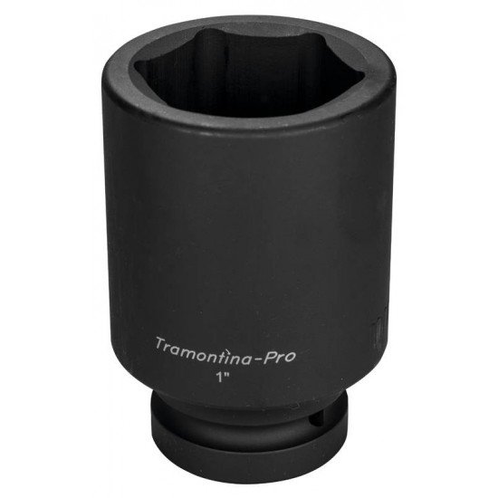 SOQUETE DE IMPACTO SEXTAVADO LONGO EM ACO CROMO MOLIBDENIO 50 MM - ENCAIXE 1 TRAMONTINA