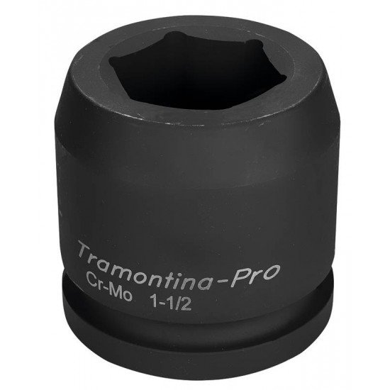 SOQUETE DE IMPACTO SEXTAVADO EM ACO CROMO MOLIBDENIO 46 MM - ENCAIXE 1 1 2 TRAMONTINA