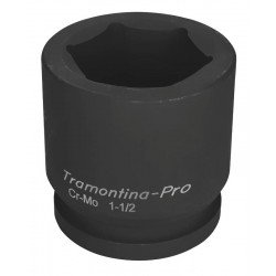 SOQUETE DE IMPACTO SEXTAVADO EM ACO CROMO MOLIBDENIO 60 MM - ENCAIXE 1 1 2 TRAMONTINA