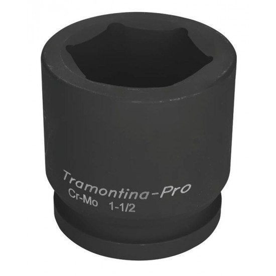 SOQUETE DE IMPACTO SEXTAVADO EM ACO CROMO MOLIBDENIO 60 MM - ENCAIXE 1 1 2 TRAMONTINA