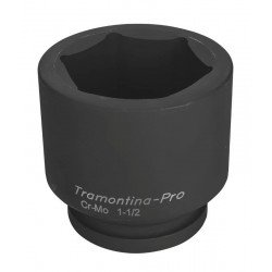 SOQUETE DE IMPACTO SEXTAVADO EM ACO CROMO MOLIBDENIO 75 MM - ENCAIXE 1 1 2 TRAMONTINA