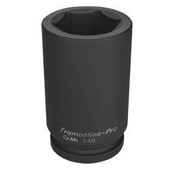 SOQUETE DE IMPACTO SEXTAVADO LONGO EM ACO CROMO MOLIBDENIO 60 MM - ENCAIXE 1 1 2 TRAMONTINA