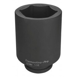 SOQUETE DE IMPACTO SEXTAVADO LONGO EM ACO CROMO MOLIBDENIO 90 MM - ENCAIXE 1 1 2 TRAMONTINA