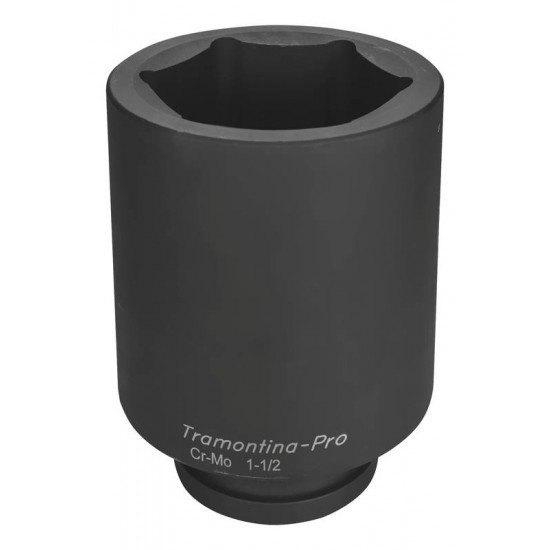 SOQUETE DE IMPACTO SEXTAVADO LONGO EM ACO CROMO MOLIBDENIO 90 MM - ENCAIXE 1 1 2 TRAMONTINA
