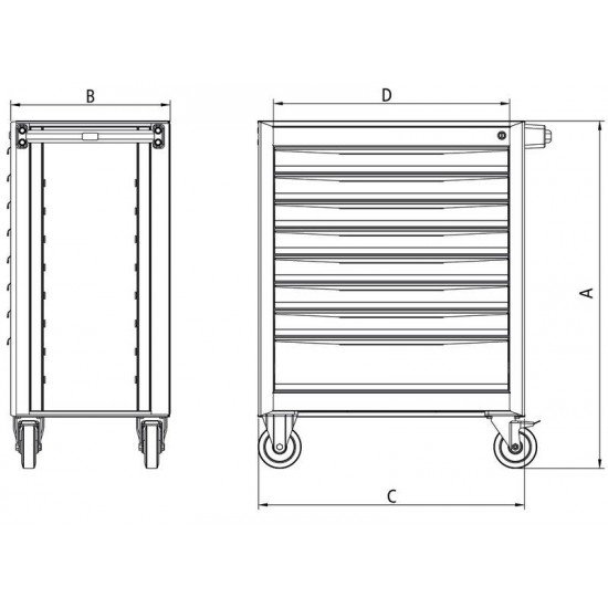 CARRO PARA FERRAMENTAS 8 GAVETAS 115 PECAS TRAMONTINA