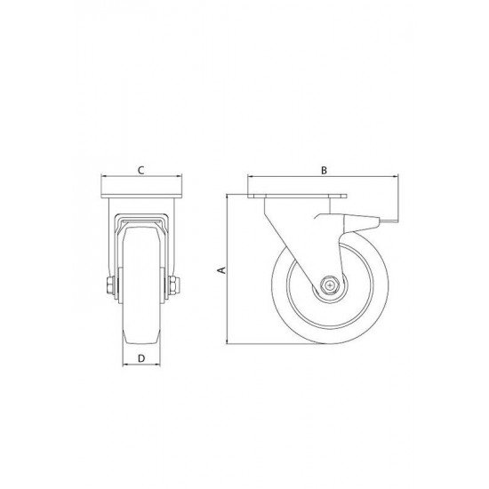RODIZIO ARTICULADO PARA CARROS ADVANTAGE - 125MM TRAMONTINA