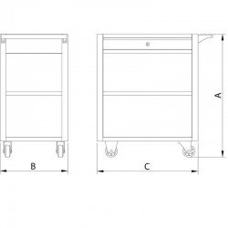 CARRO PARA FERRAMENTAS ABERTO 1 GAVETA TRAMONTINA