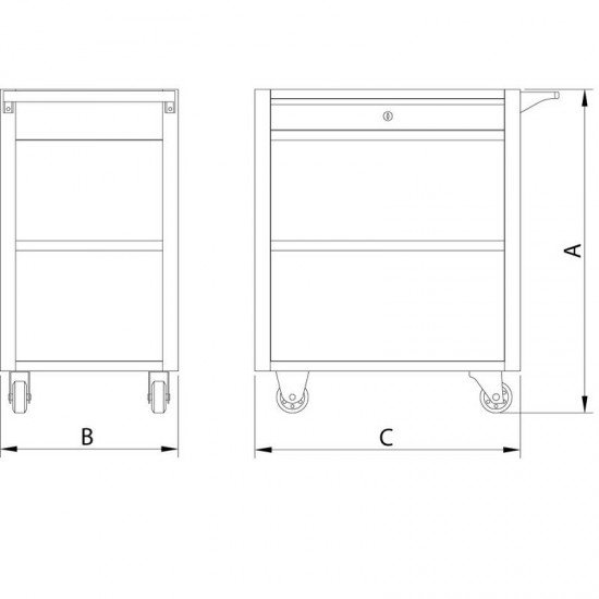 CARRO PARA FERRAMENTAS ABERTO 1 GAVETA TRAMONTINA