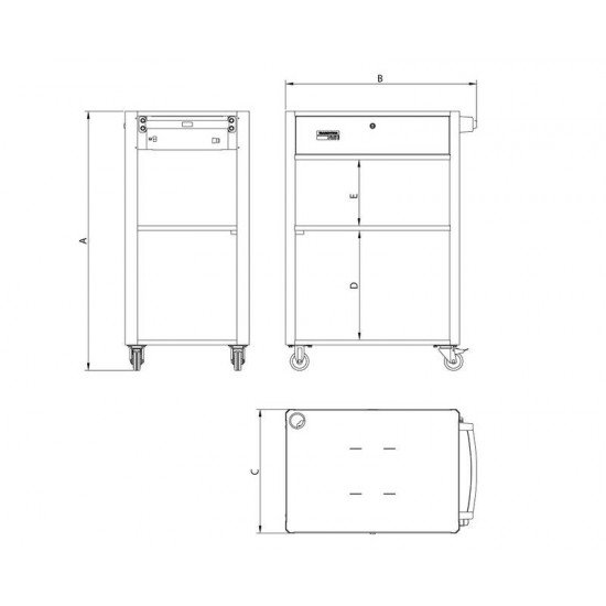 RACK MOVEL ABERTO PARA COMPUTADOR TRAMONTINA
