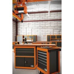ARMARIO VERTICAL PARA FERRAMENTAS 2 PORTAS COM VISORES E 5 GAVETAS TRAMONTINA