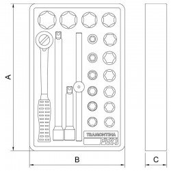 MODULO COM SOQUETES 1 2 20 PECAS TRAMONTINA