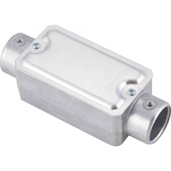 CONDULETE EM ALUMINIO TIPO C DE 3 4 COM TAMPA ESTAMPADA SEM ROSCA SEM PINTURA TRAMONTINA