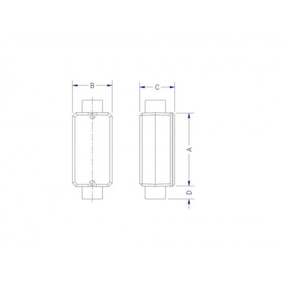 CONDULETE EM ALUMINIO TIPO C DE 1.1 4 COM TAMPA SEM ROSCA SEM PINTURA TRAMONTINA