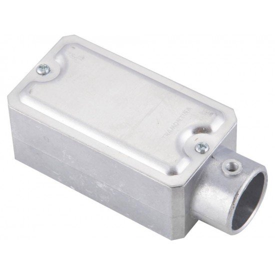 CONDULETE EM ALUMINIO TIPO E DE 1 2 TAMPA ESTAMPADA SEM ROSCA BSP SEM PINTURA TRAMONTINA