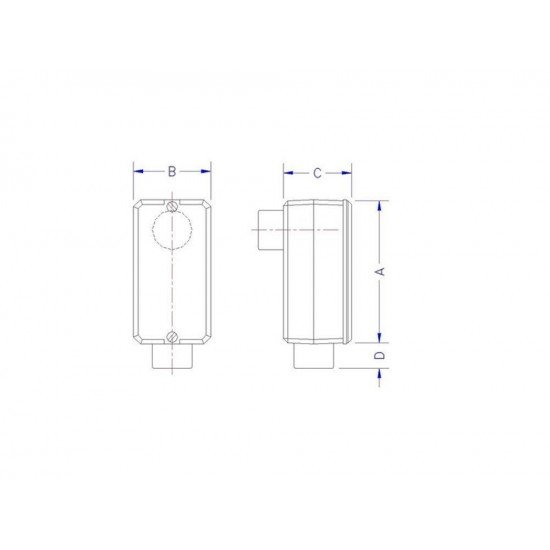 CONDULETE EM ALUMINIO TIPO LB DE 4 COM TAMPA COM ROSCA BSP COM PINTURA EPOXI TRAMONTINA