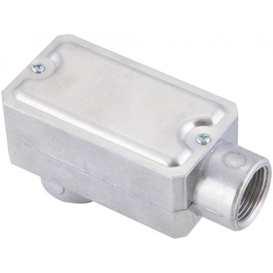 CONDULETE EM ALUMINIO TIPO LB DE 3 4 TAMPA ESTAMPADA ROSCA BSP SEM PINTURA TRAMONTINA