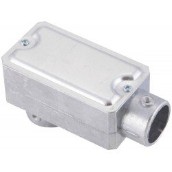 CONDULETE EM ALUMINIO TIPO LB DE 3 4 COM TAMPA ESTAMPADA SEM ROSCA SEM PINTURA TRAMONTINA