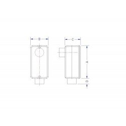 CONDULETE EM ALUMINIO TIPO LB DE 2 COM TAMPA COM ROSCA BSP SEM PINTURA TRAMONTINA