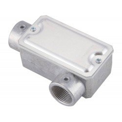 CONDULETE EM ALUMINIO TIPO LL DE 1 TAMPA ESTAMPADA ROSCA BSP SEM PINTURA TRAMONTINA