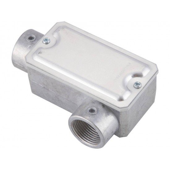 CONDULETE EM ALUMINIO TIPO LL DE 1 2 TAMPA ESTAMPADA ROSCA BSP SEM PINTURA TRAMONTINA