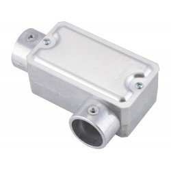 CONDULETE EM ALUMINIO TIPO LL DE 3 4 COM TAMPA ESTAMPADA SEM ROSCA SEM PINTURA TRAMONTINA