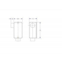 CONDULETE EM ALUMINIO TIPO LR DE 2.1 2 TAMPA ROSCA BSP PINTURA EPOXI TRAMONTINA