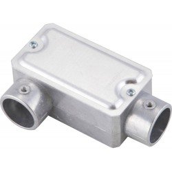 CONDULETE EM ALUMINIO TIPO LR DE 3 4 COM TAMPA ESTAMPADA SEM ROSCA SEM PINTURA TRAMONTINA