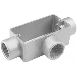 CONDULETE EM ALUMINIO TIPO T DE 2.1 2 COM TAMPA COM ROSCA BSP COM PINTURA EPOXI TRAMONTINA