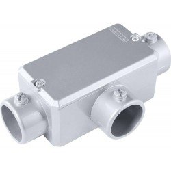 CONDULETE EM ALUMINIO TIPO T DE 2.1 2 COM TAMPA SEM ROSCA COM PINTURA EPOXI TRAMONTINA
