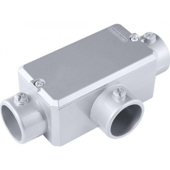CONDULETE EM ALUMINIO TIPO T DE 3 COM TAMPA SEM ROSCA COM PINTURA EPOXI TRAMONTINA