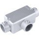CONDULETE EM ALUMINIO TIPO T DE 3 COM TAMPA SEM ROSCA COM PINTURA EPOXI TRAMONTINA