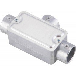 CONDULETE EM ALUMINIO TIPO T DE 3 4 COM TAMPA ESTAMPADA SEM ROSCA SEM PINTURA TRAMONTINA