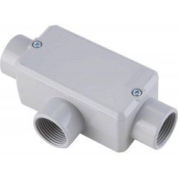 CONDULETE EM ALUMINIO TIPO T DE 1 COM TAMPA COM ROSCA NPT COM PINTURA EPOXI TRAMONTINA