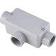 CONDULETE EM ALUMINIO TIPO T 1.1 4 COM ROSCA BSP COM TAMPA E COM PINTURA EPOXI TRAMONTINA