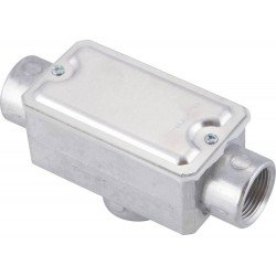 CONDULETE EM ALUMINIO TIPO TB DE 3 4 TAMPA ESTAMPADA ROSCA BSP SEM PINTURA TRAMONTINA