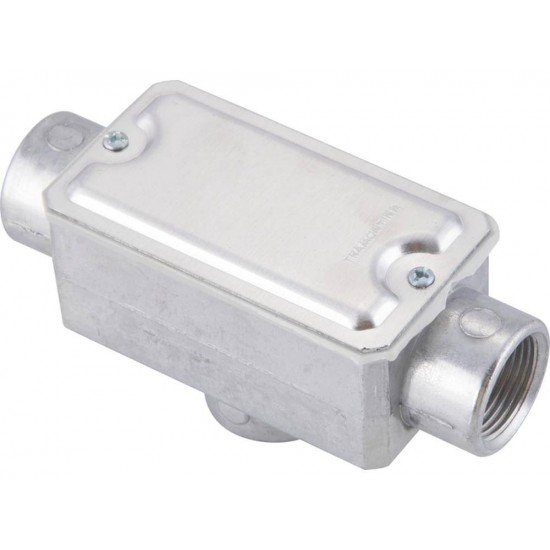 CONDULETE EM ALUMINIO TIPO TB DE 3 4 TAMPA ESTAMPADA ROSCA BSP SEM PINTURA TRAMONTINA