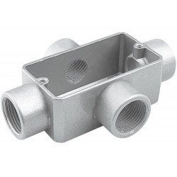 KIT 6 UNI CONDULETE EM ALUMINIO TIPO X DE 4 COM TAMPA COM ROSCA BSP SEM PINTURA TRAMONTINA