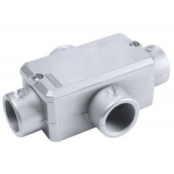 KIT 6 UNI CONDULETE EM ALUMINIO TIPO X DE 3 COM TAMPA SEM ROSCA COM PINTURA EPOXI TRAMONTINA