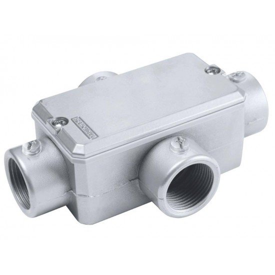 CONDULETE EM ALUMINIO TIPO X DE 3 COM TAMPA SEM ROSCA COM PINTURA EPOXI TRAMONTINA