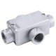 CONDULETE EM ALUMINIO TIPO X DE 3 COM TAMPA SEM ROSCA COM PINTURA EPOXI TRAMONTINA