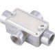 CONDULETE EM ALUMINIO TIPO X DE 1 2 TAMPA ESTAMPADA ROSCA BSP SEM PINTURA TRAMONTINA