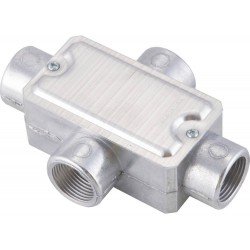 KIT 6 UNI CONDULETE EM ALUMINIO TIPO X DE 1 2 TAMPA ESTAMPADA ROSCA BSP SEM PINTURA TRAMONTINA